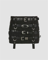 Quad Grunge Belt Minirock